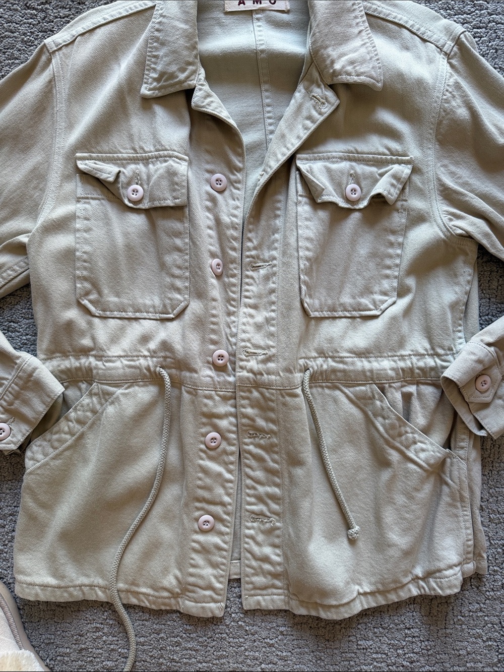 AMO Cream Drawstring Utility Jacket - Picture 3 of 4